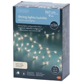 Kaemingk LED-Lichterkette 9 m Silber warmweiß
