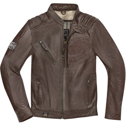 Black-Cafe London Tokio Motorrad Lederjacke, braun, Größe 54 für Männer