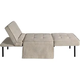 Atlantic Home Collection Schlafsofa Finn, wandelbar zum Loungesessel, Relaxliege und Gästebett, inkl. Kissen beige 80 cm x 43 cm x 70 cm