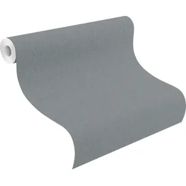 Rasch Textil Vliestapete Uni Sky Lounge 10,05 x 0,53 m 0 g Blau/Grau
