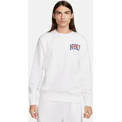 NIKE Herren Shirt Club Fleece, WHITE/SAFETY ORANGE, XXL