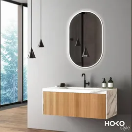 Hoko Ovalspiegel 50 x 90 cm Weiß
