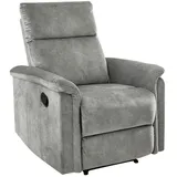 luma-home Relaxsessel 15126 Velours 78 x 100 x 90 cm Grau mit halbautomatischer Relaxfunktion