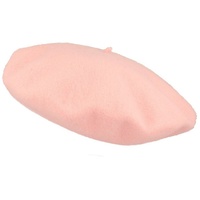 McBurn Baskenmütze Große Baskenmütze aus 100% Wolle angenehm weich rosa