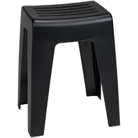 Wenko Badhocker Kumba Duschhocker schwarz, belastbar bis 120 kg, 38 x 47 x 32 cm