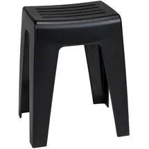 Wenko Badhocker Kumba Duschhocker schwarz, belastbar bis 120 kg, 38 x 47 x 32 cm