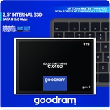GoodRam SSD 1TB CX400 Gen.2 1024GB Solid State Drive SSD mit SATA III Interface 3D TLC NAND Flash Speicherchips 2,5 Zoll zur Beschleunigung Ihres PCs bis zu 10 Mal Schwarz 1024 GB 1 TB