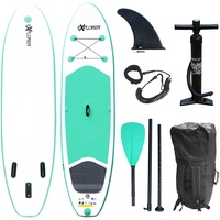 EXPLORER Stand up Paddling Board - 300cm x 76cm x 12cm - Perfektes SUP Board für Einsteiger und Fortgeschrittene im Komplettset - komplettes Set Paddle Board aufblasbar inkl. Paddel, Pumpe, Tasche