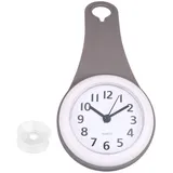 HOMSFOU Badezimmeruhr Wanduhr Geräuschloses Design mit Saugnäpfen Stilvolle und Einfache aus ABS für Bad und Kinderzimmerdekoration