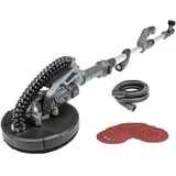 FLOW Wand und Deckenschleifer WDS900 | 710W | Ø 225mm | neigbarer Schleifkopf | teleskopierbarer Trockenbauschleifer, inkl. Absaugadapter, 6 Schleifscheiben 4m Absaugschlauch & LED-Arbeitsleuchte