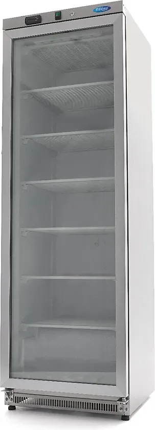 Preisvergleich Produktbild Gefrierschrank - 400L - Edelstahl - mit Glastür