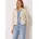 STREET ONE STUDIO Damen Gr 42 beige stone sand Stoff 65 Viskose 35 Nylon unifarben normal kurz V-Ausschnitt abgesteppt Jacken aus softem Materialmix