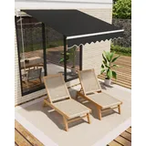 Gelenkarmmarkise 350 x 250 cm, Mit Kurbel & Wandhalterung, Länge & Winkel Einstellbar, UV50+ & Wasserabweisend, Sonnenschutz Balkonmarkise Gelenkmarkise Robustes Aluminiumgestell, Für Garten & Balkon