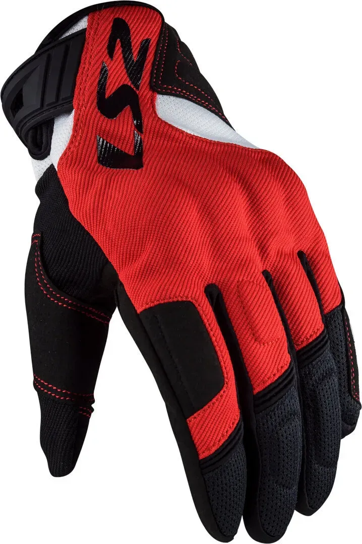 LS2 Silva Mesh Motocycle Handschoenen, zwart-wit-rood, L Voorman