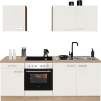 OPTIFIT Küchenzeile »Leer«, Breite 210 cm, mit Hanseatic-E-Geräten, weiß