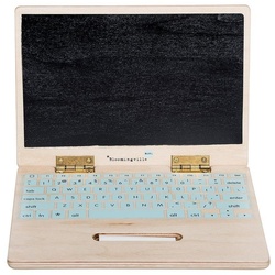 Bloomingville Lernspielzeug Holz Computer Laptop mit Kreide beige