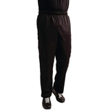 Whites Chefs Clothing A029T-XXL Unisex Kochhose Easyfit, Teflonbeschichtet, Schwarz, XXL