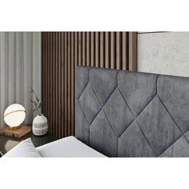 altdecor Boxspringbett CATOR KING - 160x200 - H3/H4 - Dunkelgrau
