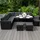 MonsterShop Rattan Eckgarnitur & Kissenbox 582 l Schwarz