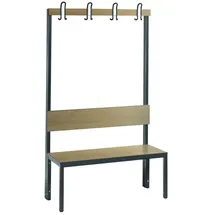 C+P Umkleidesitzbank Basic Plus 100 x 0 x 0 cm schwarzgrau/Eiche Sereno
