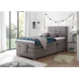 MANOLO Boxspringbett mit Motor 90x200cm elektrisch Silber, Ausführung:Variante 2 - Schwarz