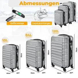 Kesser Koffer-Set 3-tlg. silber/abs