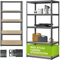 Juskys Lagerregal Basic 200 x 100 x 60 cm grau