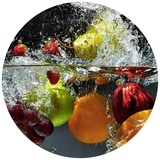 K&L Wall Art Vliestapete Runde Vliestapete, frisches Obst gesunde Küche, mehrfarbig, matt