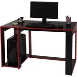 MCW Schreibtisch MCW-J26, Computertisch Bürotisch, 120x60x76cm ~ schwarz-rot