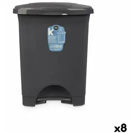 BigBuy Papierkorb mit Pedal 10 l Anthrazit