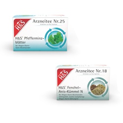H&S Fenchel-Anis-Kümmel Tee +Pfefferminzblätter Tee Set