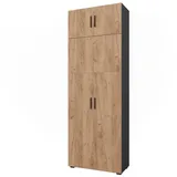 Vicco Aktenschrank Ingo 80 x 223,8 cm Anthrazit/Goldkraft Eiche