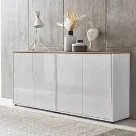 MID.YOU Sideboard Mailand Set 2 Weiß/Eiche