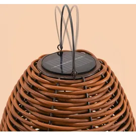 esotec Laterne Kunststoff, Metall H=60 cm Solar LED spritzwassergeschützt IP44 braun