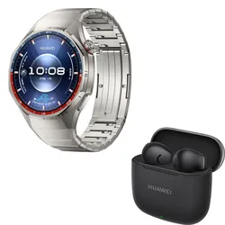 HUAWEI Watch GT6 Pro, Titanium + Huawei Buds SE3 inkl. HUAWEI Freebuds SE3, schwarz (Bundle)