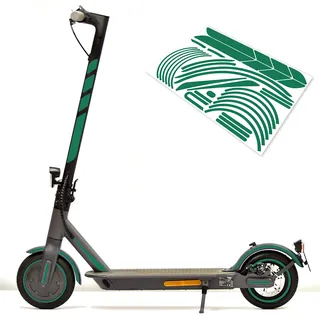 Aufkleber-Set (30-teilig) Sticker-Set auf 35x24cm Bogen geeignet für Doc-Green ESA 5000 1919 Xiaomi M365 E-Scooter (Grün Reflektierend)