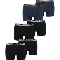 HEAD Herren Boxershort Basic Boxer 4er 6er 8er Multipack in L Schwarz 005 &  Blau / Orange 010