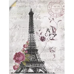 Wandbild ARTLAND "Eiffelturm Grafik", grau (farbe bild(er): grau), B:30cm H:40cm, Bilder, als Alubild, Outdoorbild, Leinwandbild, Poster, Wandaufkleber