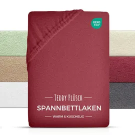 Carpe Sonno Spannbettlaken Teddy-Plüsch 90 x 200 cm Rot
