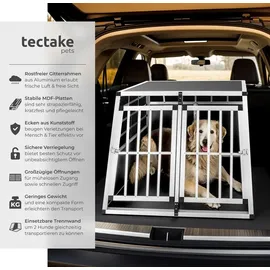 Tectake Hundetransportbox doppel 90,00 cm x 69,50 cm Schwarz