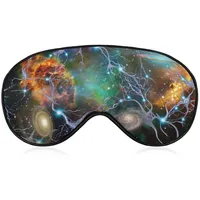 Bequeme und superweiche Augenmaske, 3D-Augenabdeckung für Kinder, Mädchen, Teenager, Frauen, Schlafmaske aus Seide, Mittagspause, Reisen, schlafende Augenmaske (Galaxy-Blitz-Muster)