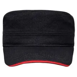 Sandwich Cap Military MB6555, schwarz/rot, Einheitsgröße - schwarz/weiß