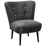 58 aufm Kessel Cocktailsessel Kayleigh Samtvelours 58 x 71 x 70 cm Grau mit Relax-Funktion