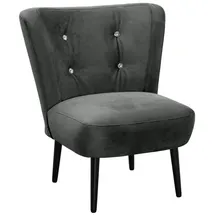 58 aufm Kessel Cocktailsessel Kayleigh Samtvelours 58 x 71 x 70 cm Grau mit Relax-Funktion