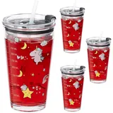 Relaxdays Kindergläser 0,45 l Transparent 4 St.