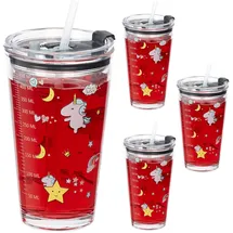 Relaxdays Kindergläser 0,45 l Transparent 4 St.