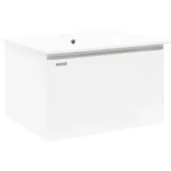 Naturel Badezimmerschrank mit Waschbecken Ancona 80x45x46 cm Weiß ANCONA280DVB