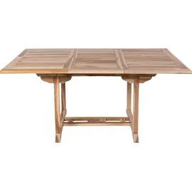 möbelliebling Teak Gartentisch 120-170 x 120 x 75 cm Beige