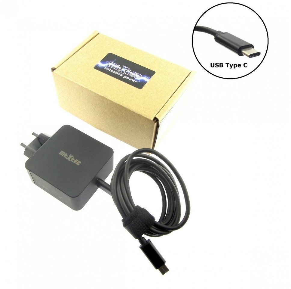 MTXtec 65W USB-C Netzteil für Tablet, Smartphone, Ultrabook, Macbook, Ch Notebook-Netzteil (Stecker: USB-C, Ausgangsleistung: 65 W) schwarz