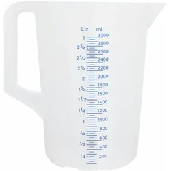 Schneider - Meßbecher, 3 l geprägte Skala, blaue Schrift